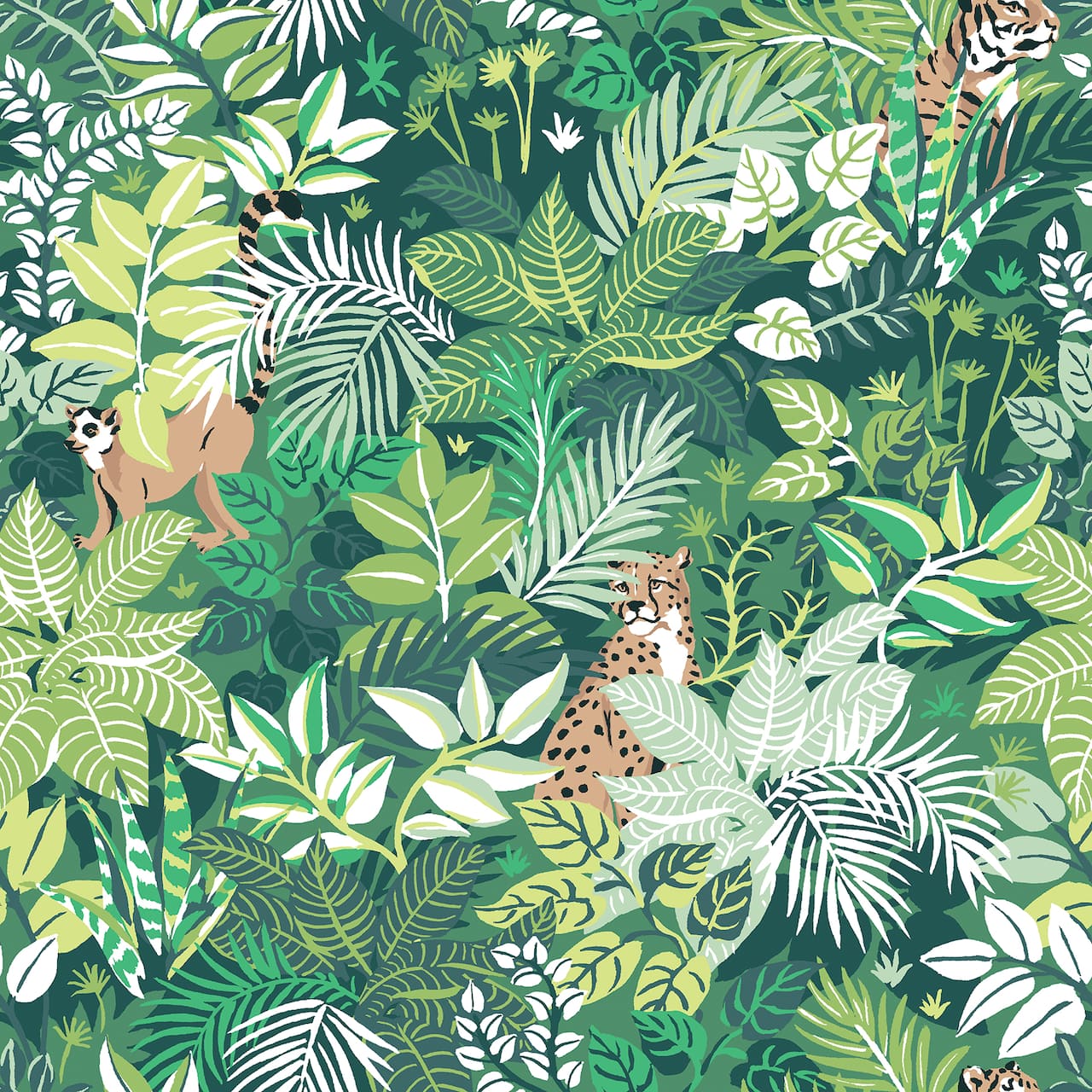 NuWallpaper PrintFresh Sage Tropical Oasis Peel & Stick Wallpaper